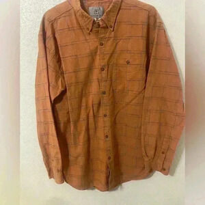 The Territory Ahead Orange Plaid XXL Men’s Button Down Long Sleeve Shirt